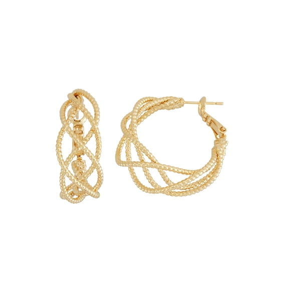 Womens Ladies Fashion Accessories Jewelry Gold Plated Hoop Earrings