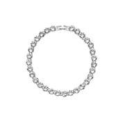 Womens Ladies Fashion Accessories Jewelry Rhodium Plated Bracelet with Round Clear Crystals Made with Swarovski 7.5 Inches