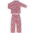 thumbnail image 1 of Womens Ladies Fleece PJ Pajama Set Bear Pink Size M, 1 of 5