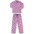 thumbnail image 1 of Womens Ladies Fleece PJ Pajama Set Butterfly Pink Size XL, 1 of 5