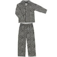 thumbnail image 1 of Womens Ladies Fleece PJ Pajama Set Leopard Brown Size M, 1 of 5