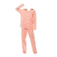 thumbnail image 1 of Womens Ladies Fleece PJ Pajama Set Pink Star Size XL, 1 of 5