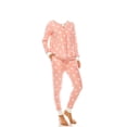 thumbnail image 1 of Womens Ladies Fleece PJ Pajama Set Pink White Star Size S, 1 of 5