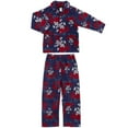 thumbnail image 1 of Womens Ladies Fleece PJ Pajama Set Roses Navy Size XL, 1 of 5