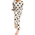 thumbnail image 1 of Womens Ladies Fleece PJ Pajama Set White Dots Size M, 1 of 5