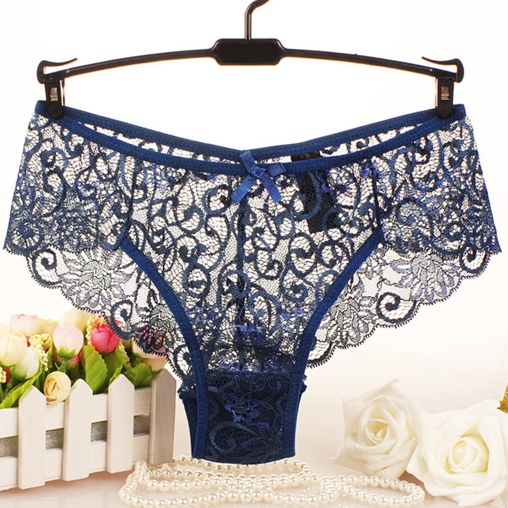 Pack of 3 Womens Ladies Lace French Knickers Briefs Seamless Underwear  Panties