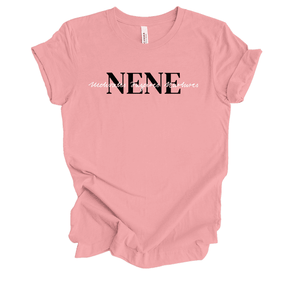 Womens Ladies Mother's Day Cute Sweet Motivates Inspires Nurtures Pink Short Sleeve T-Shirt-Nene-Medium