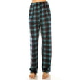 thumbnail image 1 of Womens Ladies Plush Fleece PJ Pajama Pants, Blue Plaid, Size XL, 1 of 3