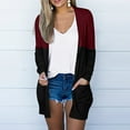 thumbnail image 1 of Womens Ladies Print V-neck Cardigan Long Sleeve Coat Pockets Outerwear V Neck Lightweight Sweater Women Kimono Cardigans for Women Summer Womens Cardigan Sweaters Knit Womens Classic Cardigan Stylish, 1 of 6