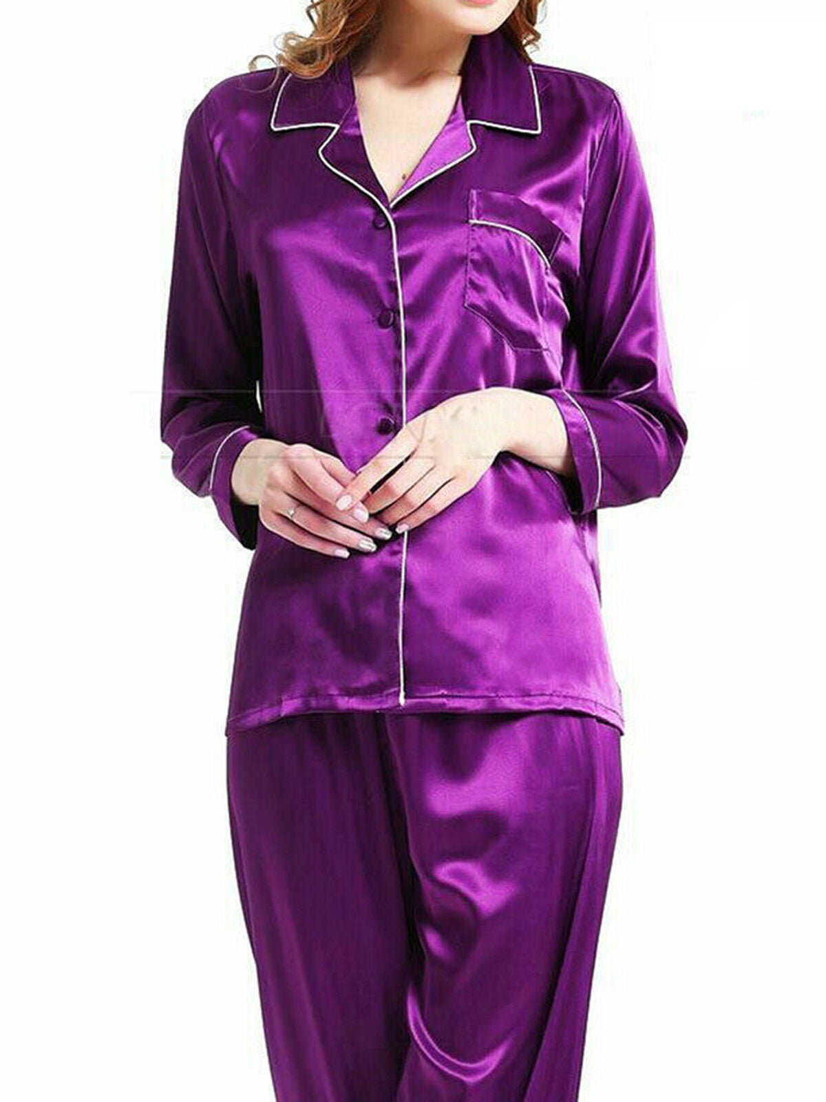 Womens Ladies Silk Satin Pajamas Set Pajamas for women Sleepwear