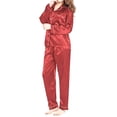 thumbnail image 1 of Womens Ladies Silk Satin Pajamas Set Pajamas for women Sleepwear-Best Gifts, 1 of 3