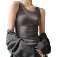 thumbnail image 1 of Womens Ladies Thick Strap Low Cut Tight Slim Fitted Sporty Workout Tank Tops, 1 of 5