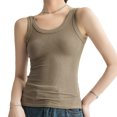 thumbnail image 1 of Womens Ladies Thick Strap Low Cut Tight Slim Fitted Sporty Workout Tank Tops, 1 of 5