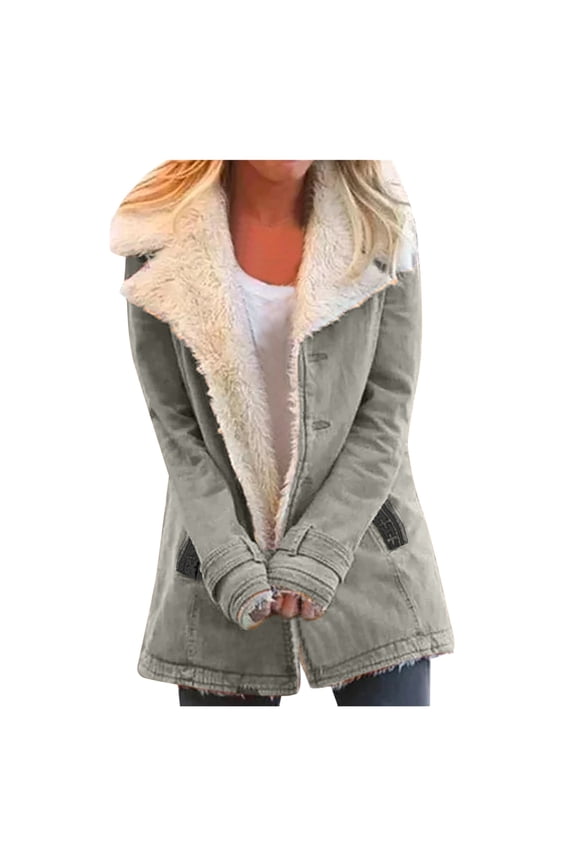 Womens Ladies Warm Winter Teddy Bear Coat Jacket Color Matching Outwear Teddy