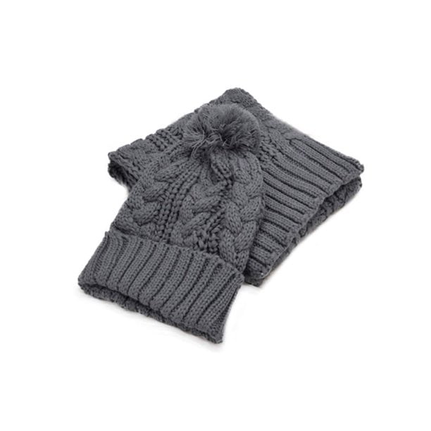 Womens Ladies Winter Faux Fur Pom Hats Crochet Knit Ski Cap Scarves ...