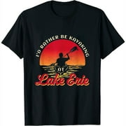 Womens Lake Life Kayaking I'D Rather Be Kayaking At Lake Erie T-Shirt Black Small