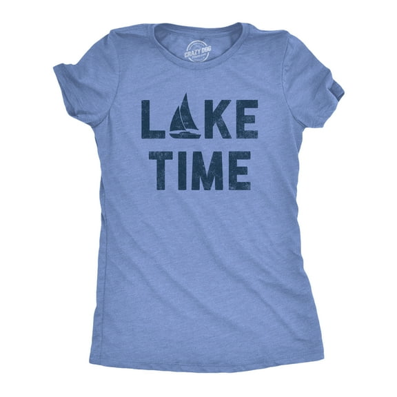 Womens Lake Time T Shirt Funny Vacation Getaway Boating Lovers Tee for Ladies Womens Graphic Tees