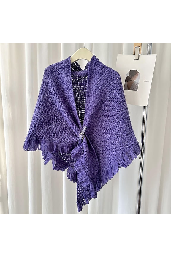 Womens Large Front Poncho Sweater Wrap Topper Knitted Elegant Shawls Cape Cold Weather Scarves Cute Head Scarves Small Silk Scarfs for Women Large Silk Scarf Scarf Women Wild Wrap Crafty Mom