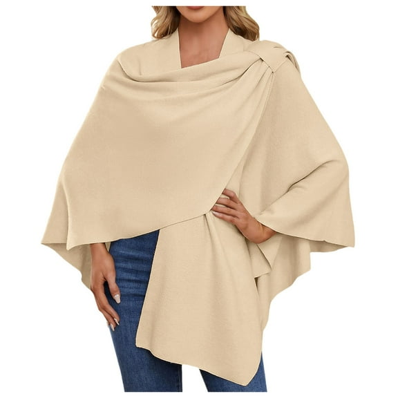 Womens Large Front Poncho Sweater Wrap Topper Knitted Elegant Shawls Cape for Fall Winter Dress Shawl for Women Dress plus Size Coat for Women Womens Wraps Lightweight Blanket Wrap for Women