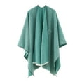 thumbnail image 1 of Womens Large Front Poncho Sweater Wrap Topper Knitted Elegant Shawls Cape For Fall Winter Dress for Women Formal Jackets for Evening Dresses Womens Scarfs Winter Womens Flapper Dresses 1920s Antique, 1 of 2