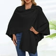 thumbnail image 1 of Womens Large Front Poncho Sweater Wrap Topper Knitted Elegant Shawls Cape For Fall Winter Suede Fringe Shawl 1930s Dresses for Women Dress Shawl Winter Knit Shawl Wrap for Women Formal Jackets for, 1 of 4