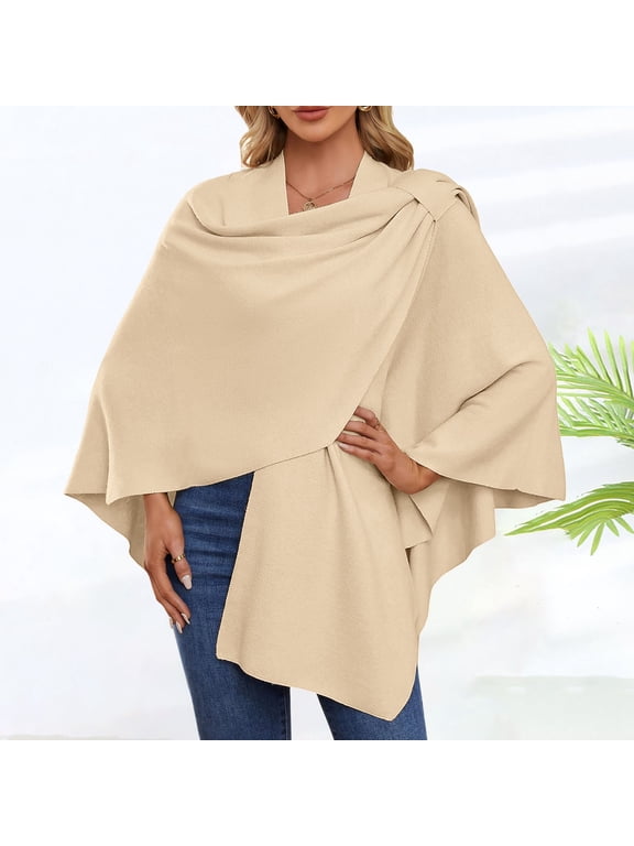 Womens Large Front Poncho Sweater Wrap Topper Knitted Elegant Shawls Cape For Fall Winter Vintage Coats for Women 1950s Blanket Shawl Wraps for Women plus Size Sheer Shawl Dressy for Evening Wear for