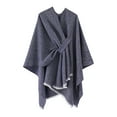 thumbnail image 1 of Womens Large Front Poncho Sweater Wrap Topper Knitted Elegant Shawls Cape Shawl Wraps for Women with Sleeves And Pockets Shawl Scarf for Women Arm Holes Womens Wraps And Shawls Dressy Light Blanket, 1 of 2