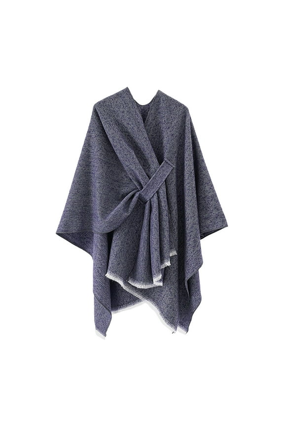 Womens Large Front Poncho Sweater Wrap Topper Knitted Elegant Shawls Cape Shawl Wraps for Women with Sleeves And Pockets Shawl Scarf for Women Arm Holes Womens Wraps And Shawls Dressy Light Blanket
