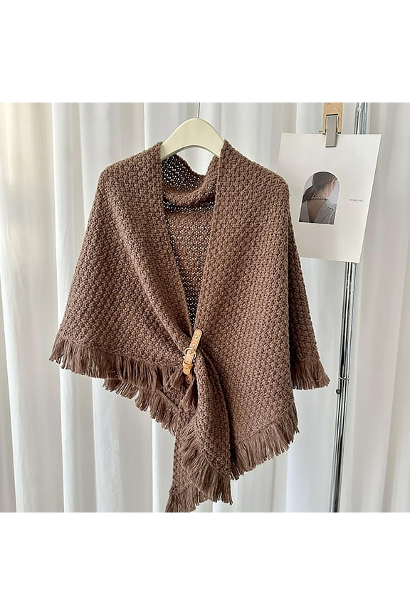 Womens Large Front Poncho Sweater Wrap Topper Knitted Elegant Shawls Cape Silk Scarves Fashion Winter Scarf and Checke Scarf Trouble Wear Tartan Accounting Scarf Men Head Scarf Fashion Satin