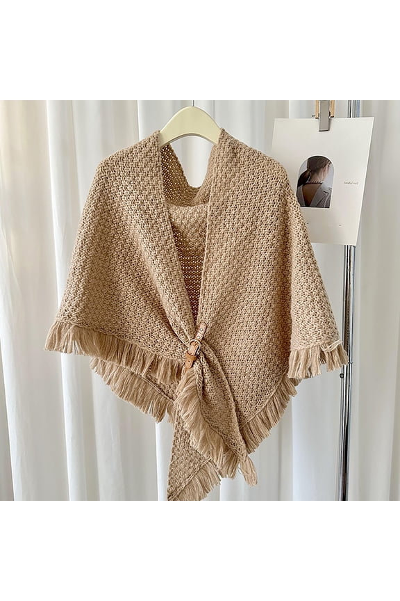 Womens Large Front Poncho Sweater Wrap Topper Knitted Elegant Shawls Cape for Effortless Style and Comfort