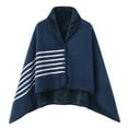 thumbnail image 1 of Womens Large Front Poncho Sweater Wrap Topper Knitted Elegant Shawls Cape for Fall Winter, 1 of 2