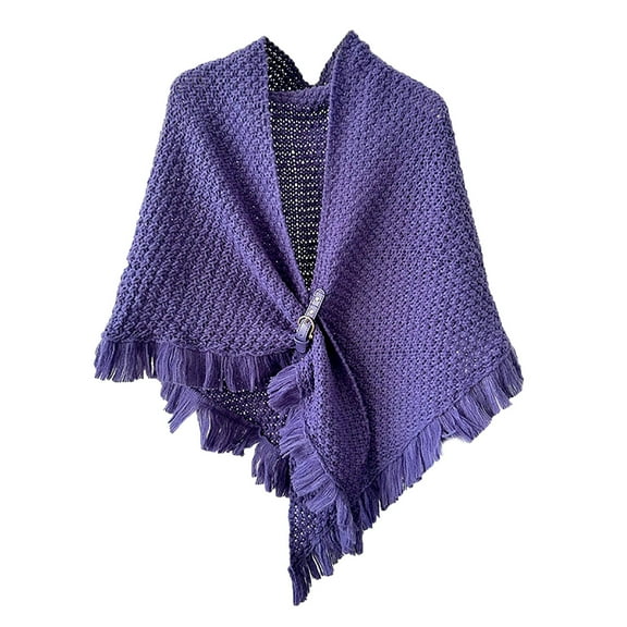 Womens Large Front Poncho Sweater Wrap Topper Knitted Elegant Shawls Cape