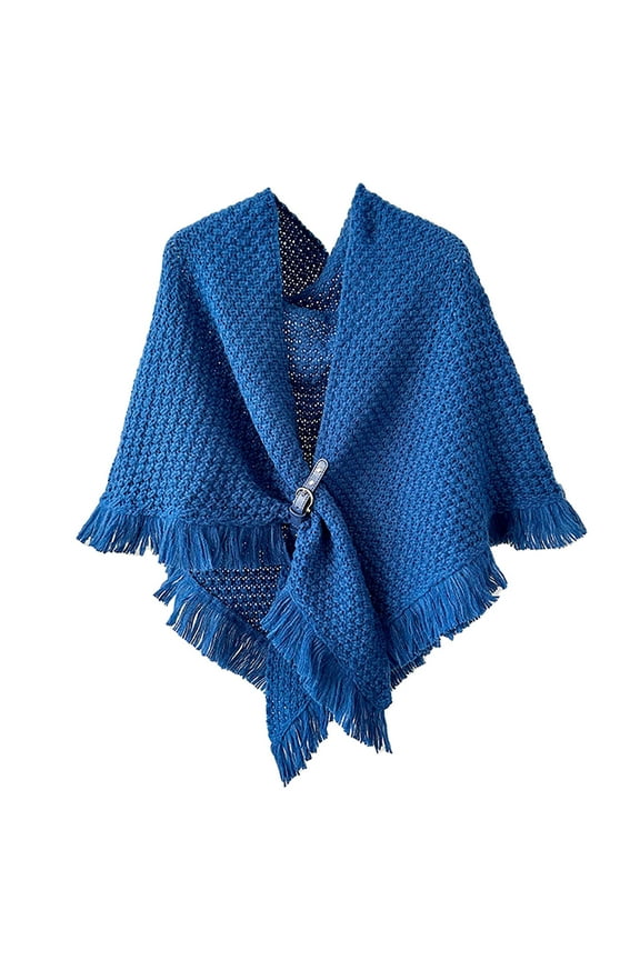 Womens Large Front Poncho Sweater Wrap Topper Knitted Elegant Shawls Cape