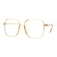 thumbnail image 1 of Womens Large Granny Ironic Plastic Blue Light Filter Computer Glasses Beige, 1 of 4