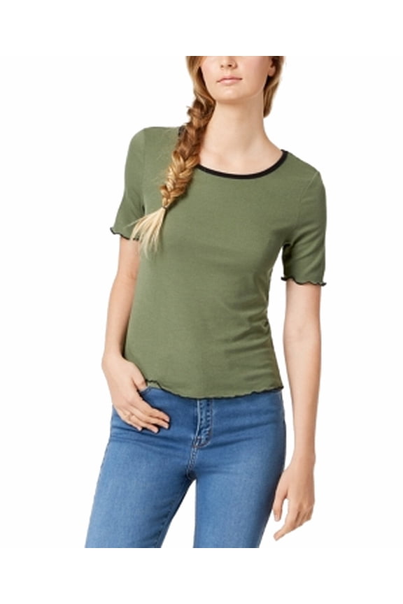 Womens Large Lettuce-Edge Knit Top L
