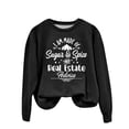 thumbnail image 1 of Womens Large Long Sleeved Round Neck Sweatshirt Printed Loose Tops For Women, 1 of 4