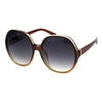 thumbnail image 1 of Womens Large Mod Round Plastic Celeb Sunglasses Brown Orange Smoke, 1 of 4