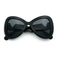 thumbnail image 1 of Womens Large Mod Thick Plastic Bow Tie Butterfly Chic Fashion Sunglasses All Black, 1 of 8