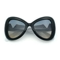 thumbnail image 1 of Womens Large Mod Thick Plastic Bow Tie Butterfly Chic Fashion Sunglasses Black White - Blue Beige, 1 of 8