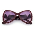 thumbnail image 1 of Womens Large Mod Thick Plastic Bow Tie Butterfly Chic Fashion Sunglasses Burgundy - Purple, 1 of 8