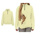 thumbnail image 1 of Womens Large Pet Pouch Sweatshirt Quarter Zip Pet Dog Holder Carrier Sweatshirt Long Sleeve Large Pocket Sweatshirt for Women Fall Clothes, 1 of 9