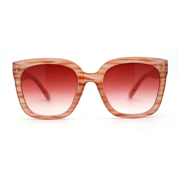 Womens Large Rectangle Horn Rim Sunglasses All Pink