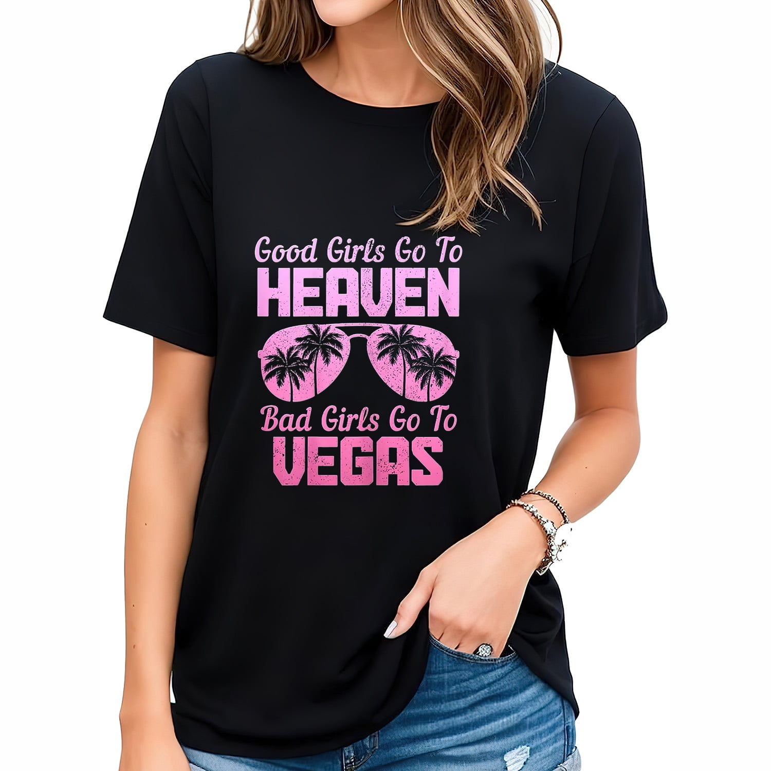 Womens Las Vegas Girls Trip Funny Matching Group T-Shirt - Walmart.com