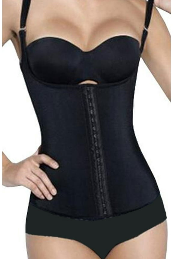 Womens Latex Girdle Vest Corset Shapewear Firm Control Waist Cincher Body Shaper, Small, Black