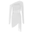 thumbnail image 1 of Womens Latin Tango Dance Dress Female Cha-Cha Samba Fringed Dancewear Sheer Mesh Long Sleeve Irregular Competition Dresses, 1 of 7