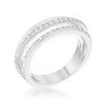 thumbnail image 1 of Womens Laurie 0.2 CT Cubic Zirconia Rhodium Contemporary Trio Band Ring - Size 5, 1 of 1