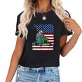 thumbnail image 1 of Womens Lawn Mower Racing American Flag T-Shirt, 1 of 5