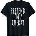 thumbnail image 1 of Womens Lazy Funny Halloween Costume Tee Shirt Pretend I'm A Cherry T-Shirt Black 2XL, 1 of 5