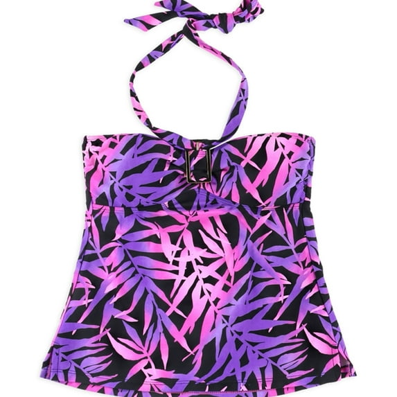 Womens Leafy Halter Swim Top