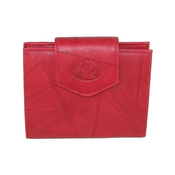 Womens Leather Attache Clutch Cardex Wallet and Coin Purse, Red